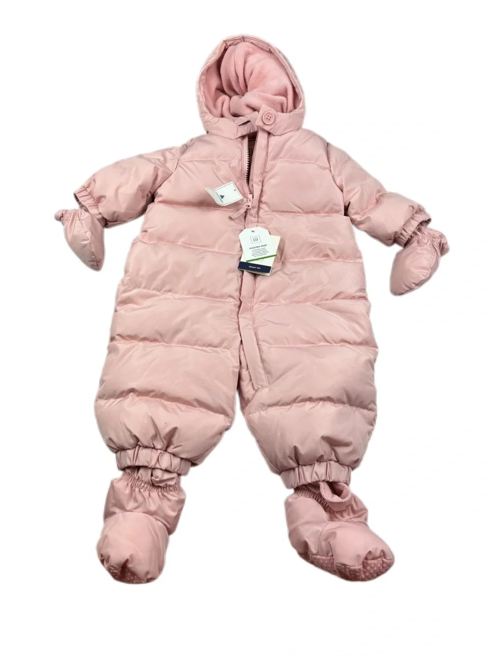 NWT! Baby Gap Pink Down Filled Snowsuit Size 0-6 months